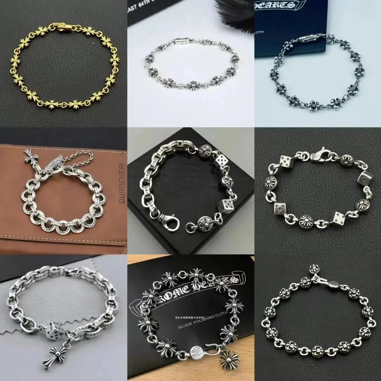 Chrome Hearts Silver Flower Link Bracelet