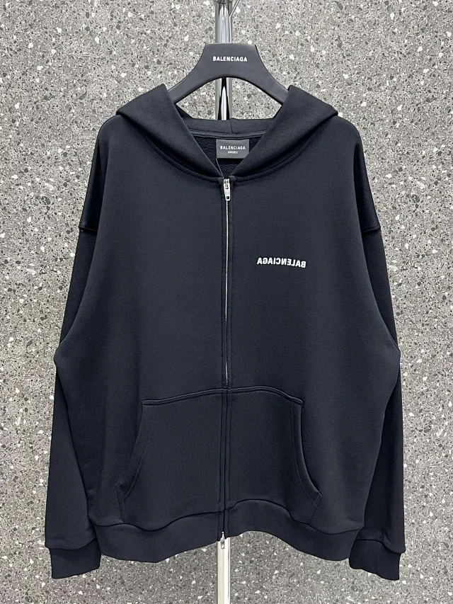 Balenciaga Black Zip-Up Hoodie