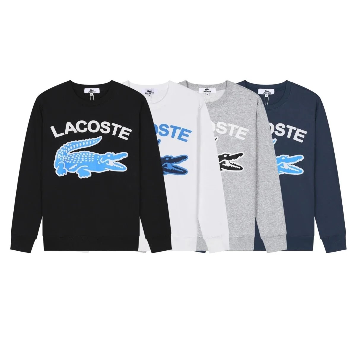Lacoste Black Grey White Navy Crewneck Sweatshirt