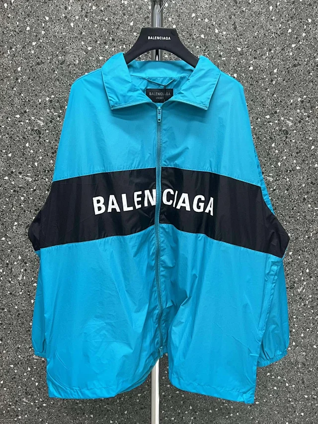 Balenciaga Blue and Black Windbreaker Jacket