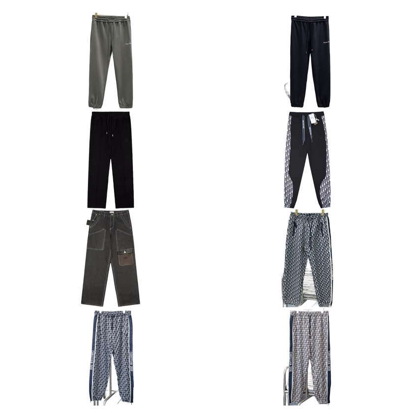 Diverse Men's Casual Pants Collection in Various Styles and Colors