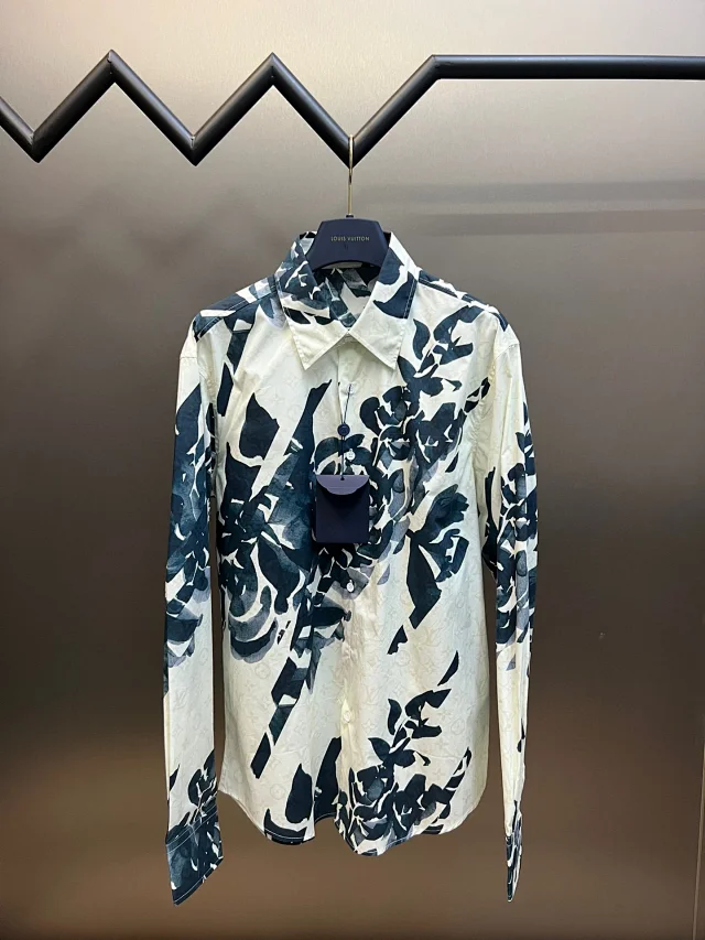 Louis Vuitton White Floral Long Sleeve Shirt