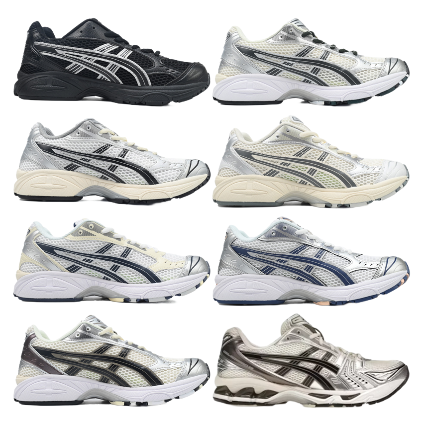 ASICS White and Silver Mesh Running Sneakers