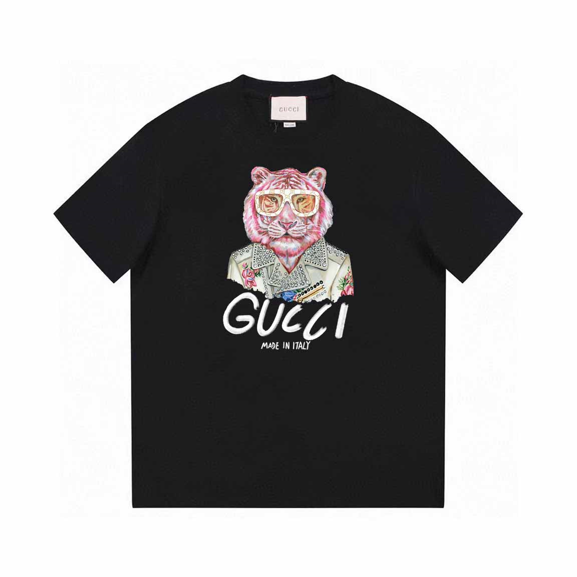 Gucci Black Tiger Print T-Shirt
