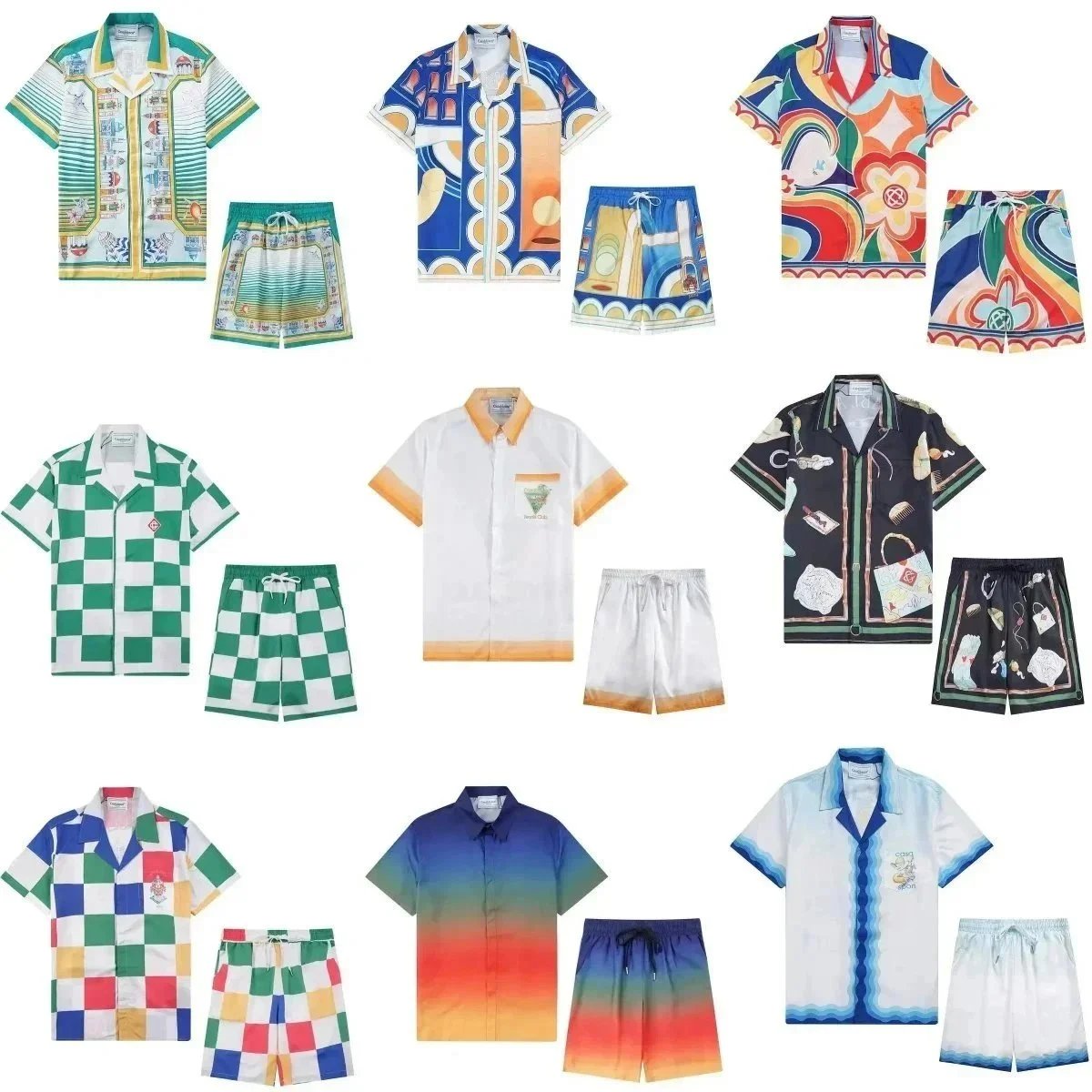 Prada Colorful Short Sleeve Shirt and Shorts Set