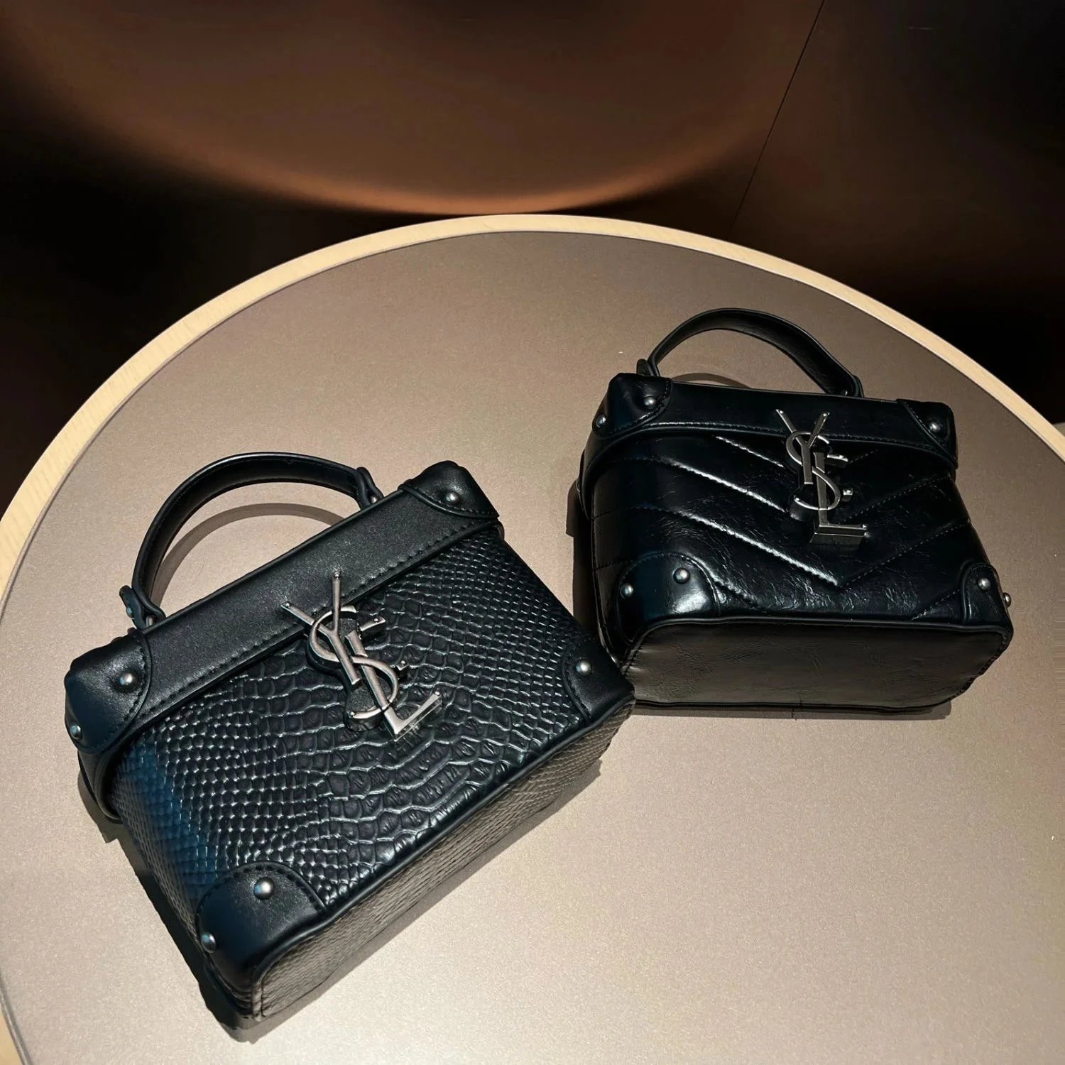YSL Black Crocodile 