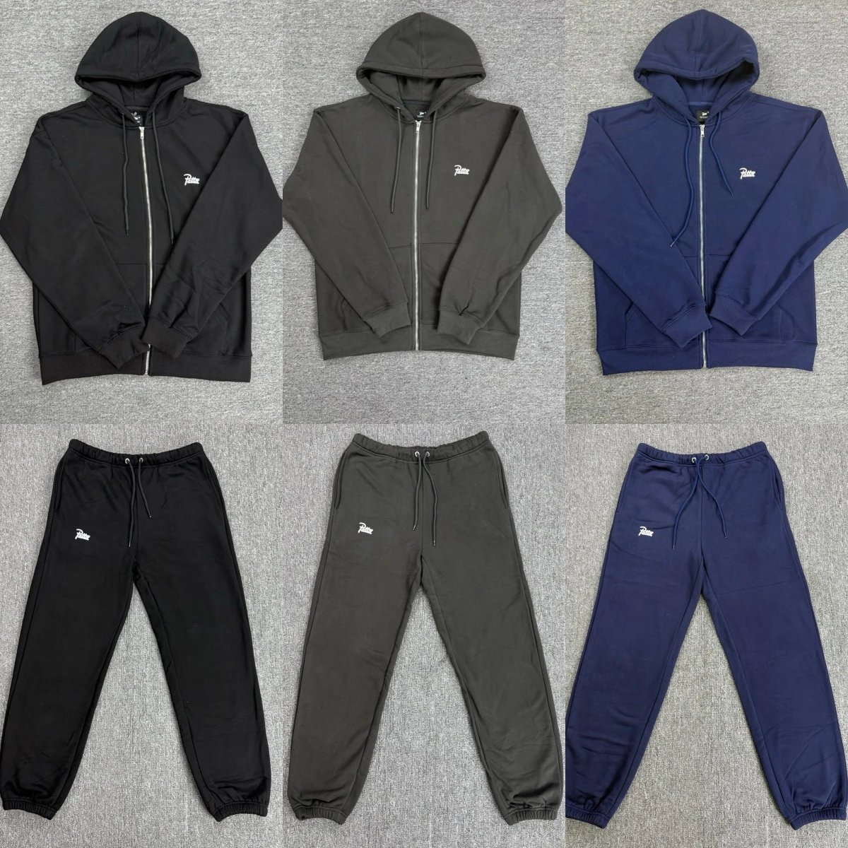Patta Black Zip-Up Hoodie and Pants Set