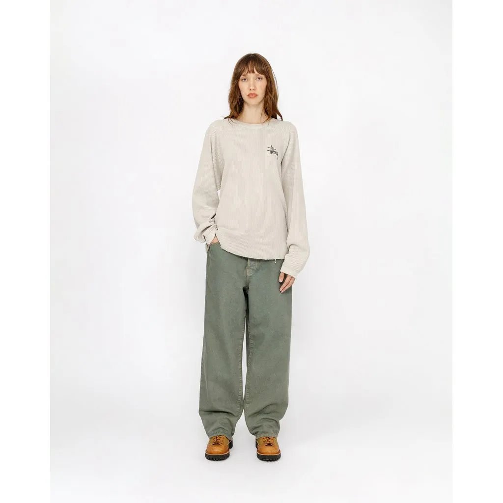 Stussy Beige Long Sleeve Top with Green Pants