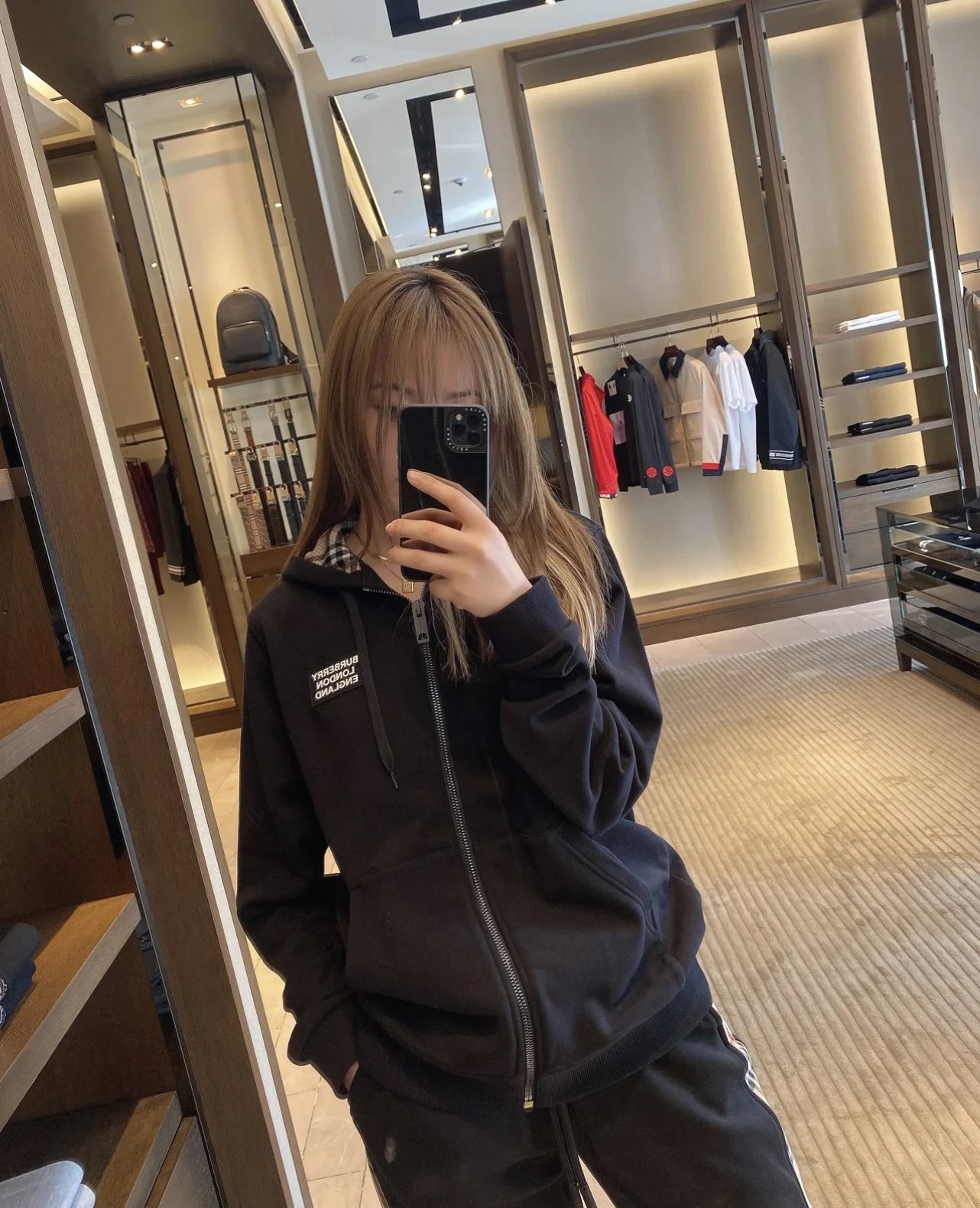 Burberry Black Zip-Up Hoodie