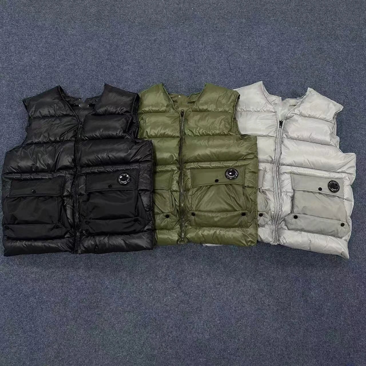 C.P. Company Black/Green/White Puffer Vest
