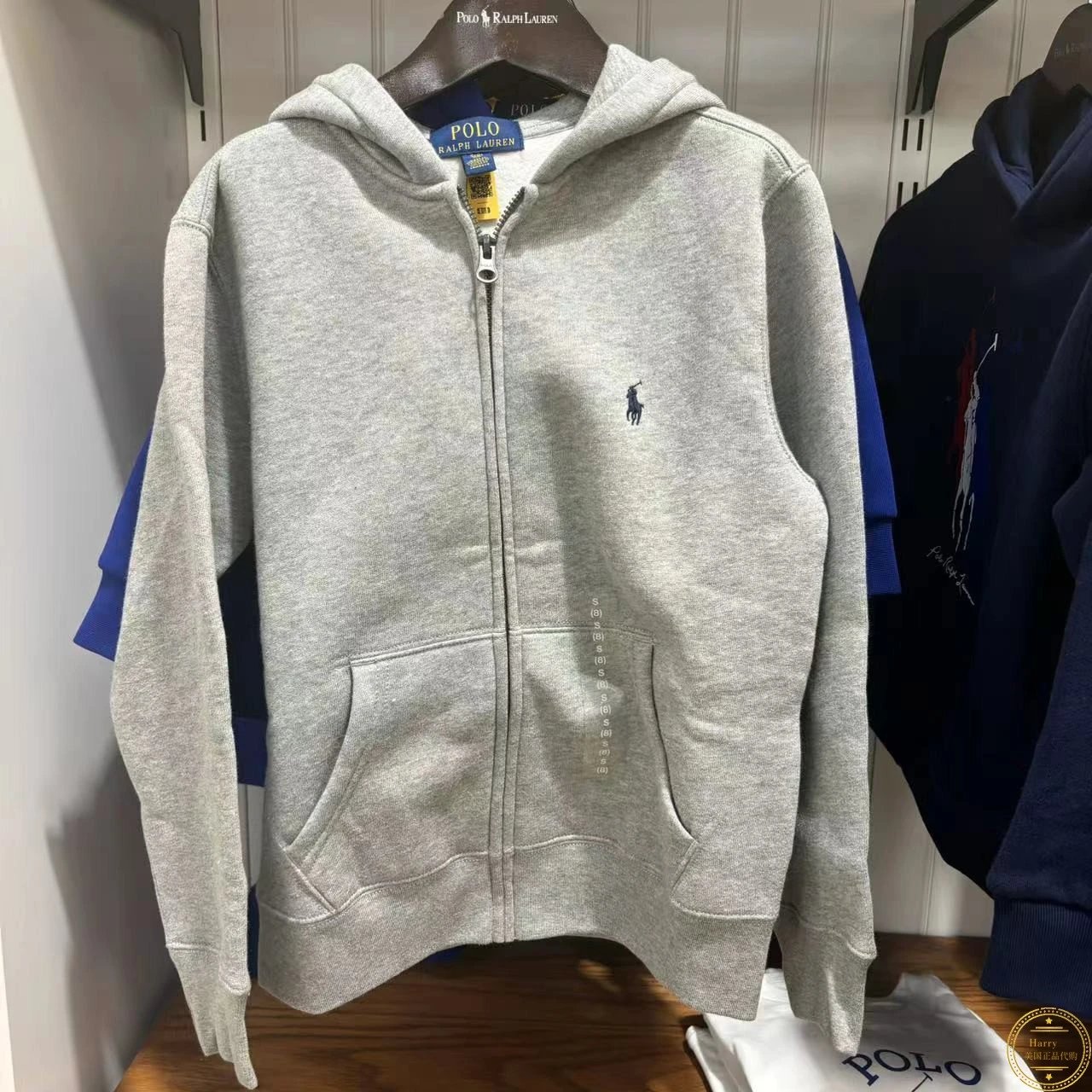 Ralph Lauren Grey Zip-Up Hoodie