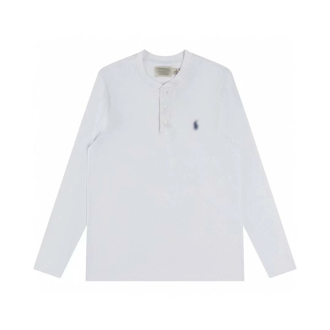 Ralph Lauren White Long Sleeve Henley T-Shirt