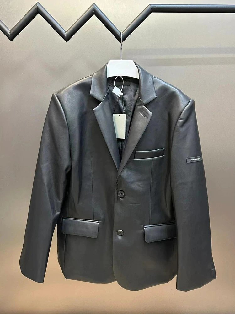 Alexander McQueen Black Leather Blazer