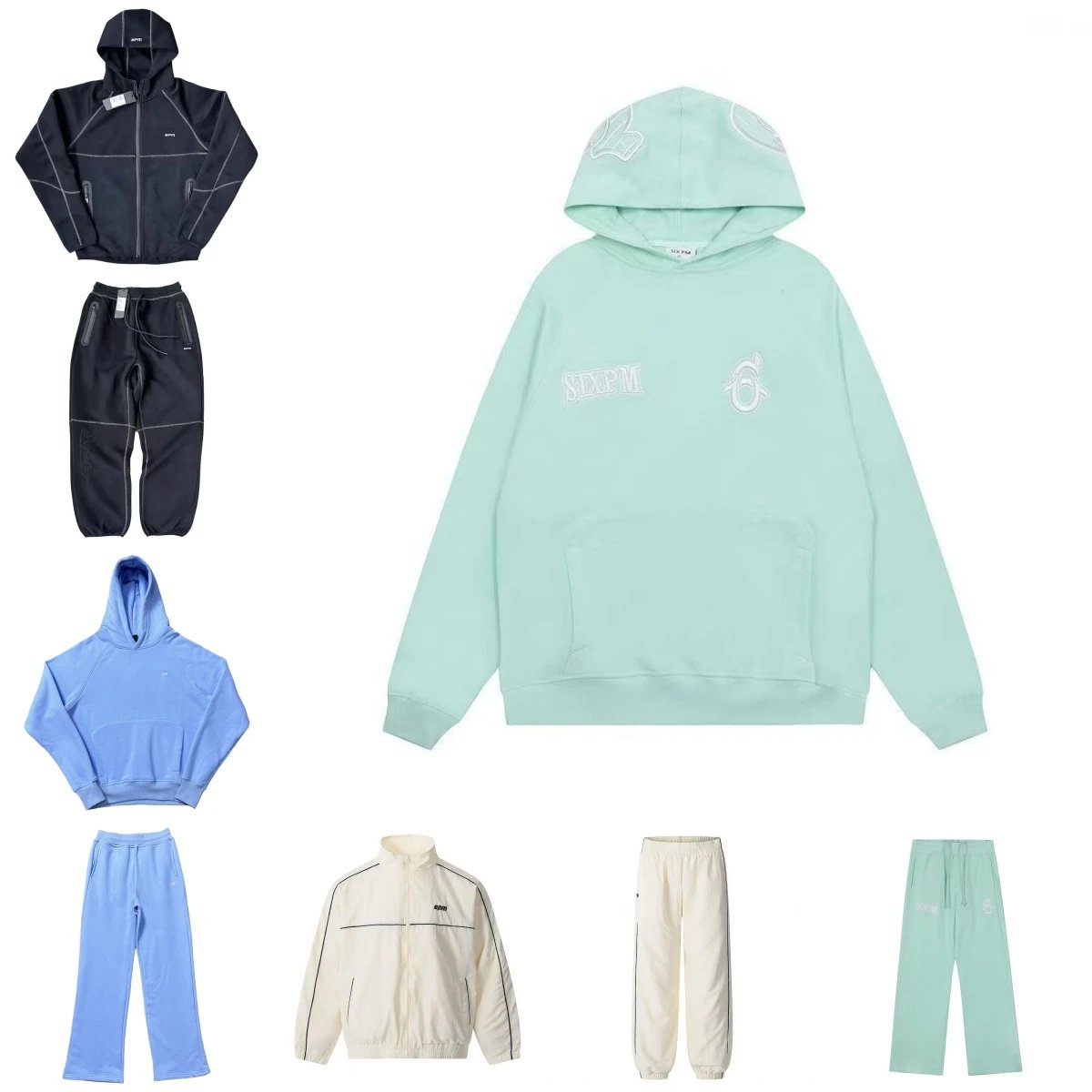 SixPM Mint Hoodie an