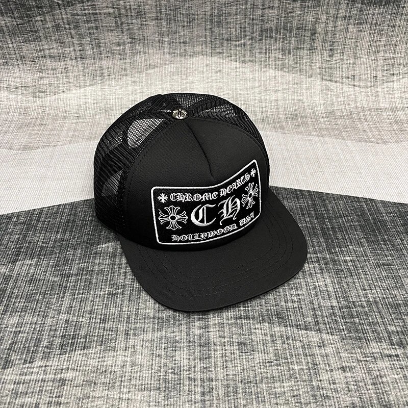 Chrome Hearts Black Mesh Trucker Hat